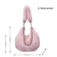 thumbnail image 6 of Sweet Cool Faux Fur Women's Shoulder Bag Solid Color Plush Female Chain Underarm Bags Simple Winter Female Fluffy Hobos Handbags, 6 of 6