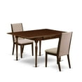 thumbnail image 2 of East West Furniture Monza 3-piece Wood Dining Set in Mahogany/Light Tan, 2 of 5