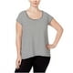 thumbnail image 1 of Calvin Klein Camiseta gráfica Hi-Lo a rayas para mujer, Negro, 1X, 1 of 1
