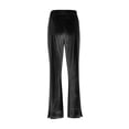 thumbnail image 5 of FRSASU Womens Velvet Wide Leg Pants Solid Casual Elastic Waist Straight Leg Stretchy Loose Long Pants with Pockets Black, 5 of 9