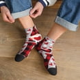 thumbnail image 3 of Fuzoiu Buffalo Plaid Love And Gnome Print Adult Socks, Crew Moisture-wicking Socks, Unisex Cushion Crew Socks,Casual Sports Ankle Socks, 3 of 7