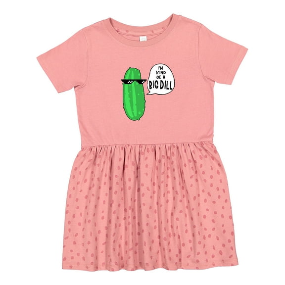Inktastic I'm Kind of a Big Dill Pickle with Sunglasses Girls Toddler Dress