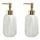 thumbnail image 1 of Dispensador de jabón de cerámica de 2 uds., dispensador de 10 oz con bomba, jabón líquido para platos y loción rellenable para baño (blanco), 1 of 3