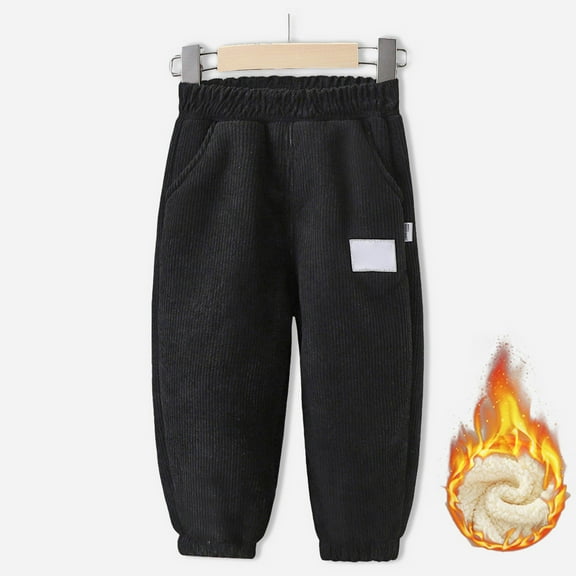 Girls Clothes Toddler Sweat Pants Toddler Girls and Boys Fleece Lined Sweatpants Youth Jogger Pants with Pockets Drawstring Active Clothes for Kids Black 10-13 Years