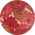 thumbnail image 1 of Ahgly Company Tapis d'Intérieur Ronds Transitionnels Orange Lavables à la Machine, 5 Pieds Rond, 1 of 7