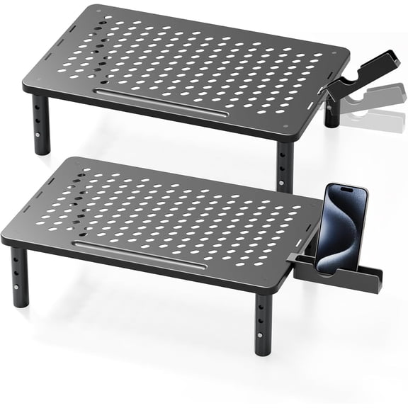 Computer Monitor Stand Riser for Desk, 3 Height Adjustable PC Laptop TV Desktop Monitor Stand Shelf