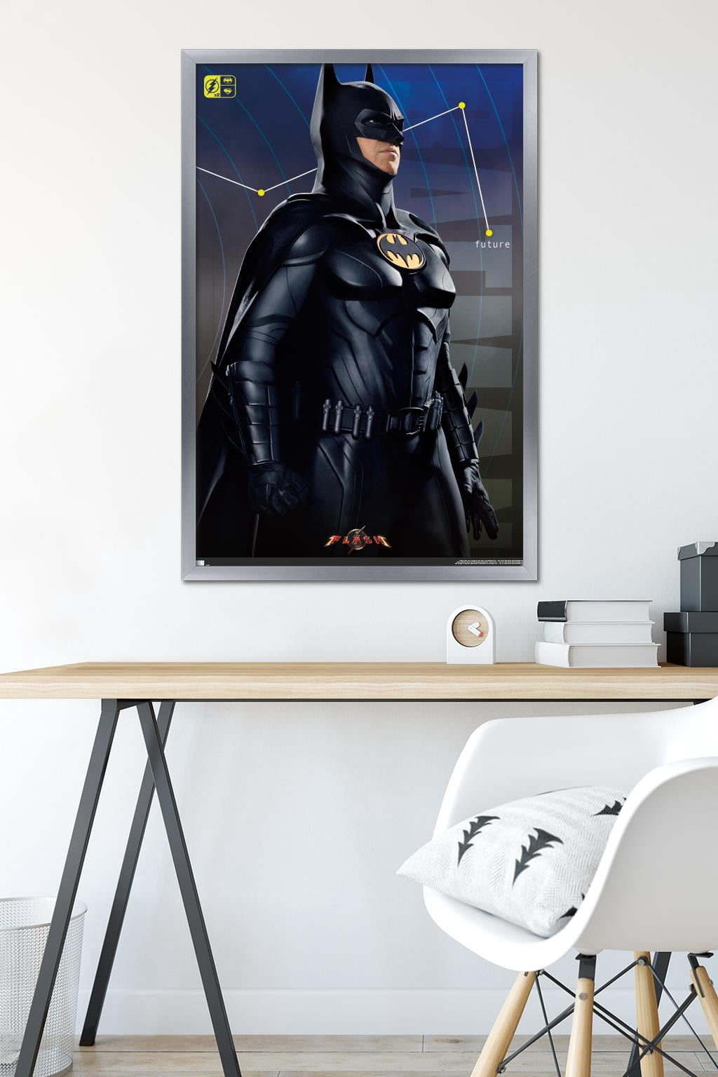 DC Comics Movie The Flash - Batman Triptych Wall Poster, 22.375" x 34" Framed