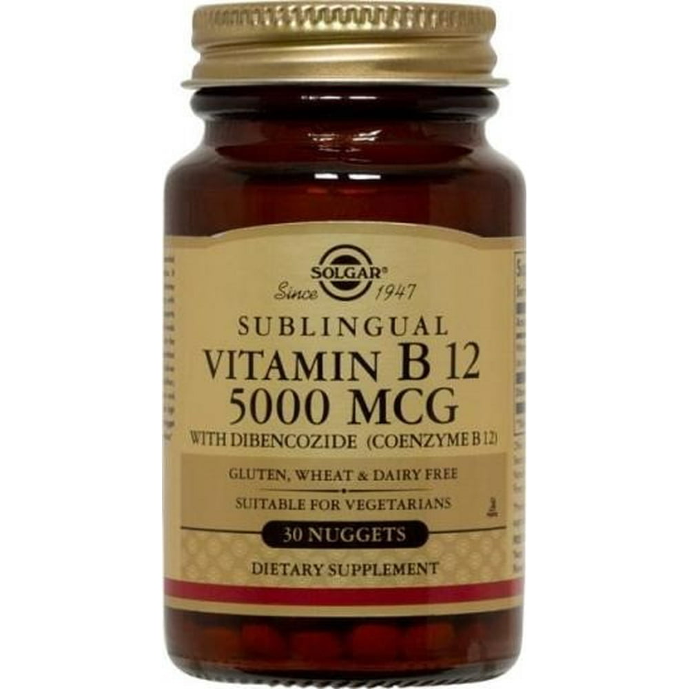 Solgar Vitamin B12 Sublingual 5000 mcg 30 Nuggets