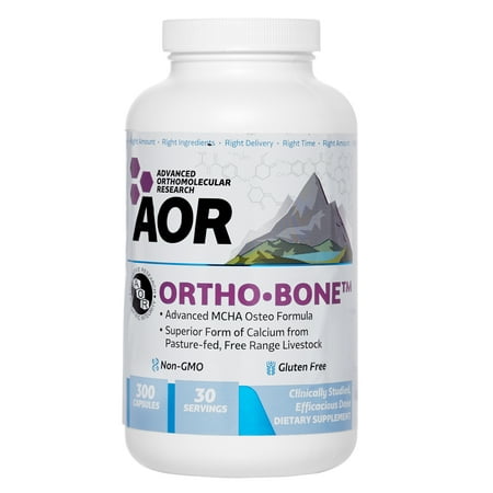 AOR - Ortho Bone, Comprehensive Support for Healthy Bones and Help Improve Bone Density with Calcium, Folate, and Vitamins K2 and D3, Non-GMO, Gluten-Free, 300