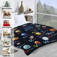 thumbnail image 3 of Alphabet Outer Space Astronaut Blanket for Kids Toddler ABC Planet Throw Blankets Spaceship Rocket Solar System Blanket Gifts for Boys Soft Flannel Fleece Galaxy Blanket for School Nap Sofa(30"x40"), 3 of 8