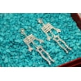 thumbnail image 3 of Rhinestone Bling-bling Halloween Skeleton Post Earrings, Crystal Silver Skeleton Earrings, 3 of 8
