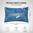 thumbnail image 4 of KLL Sharks on White Blue Striped Pattern Silk Pillowcase for Hair and Skin Standard Size 20"X 30" Soft Breathable Pillow Covers for Sleeping, 4 of 7