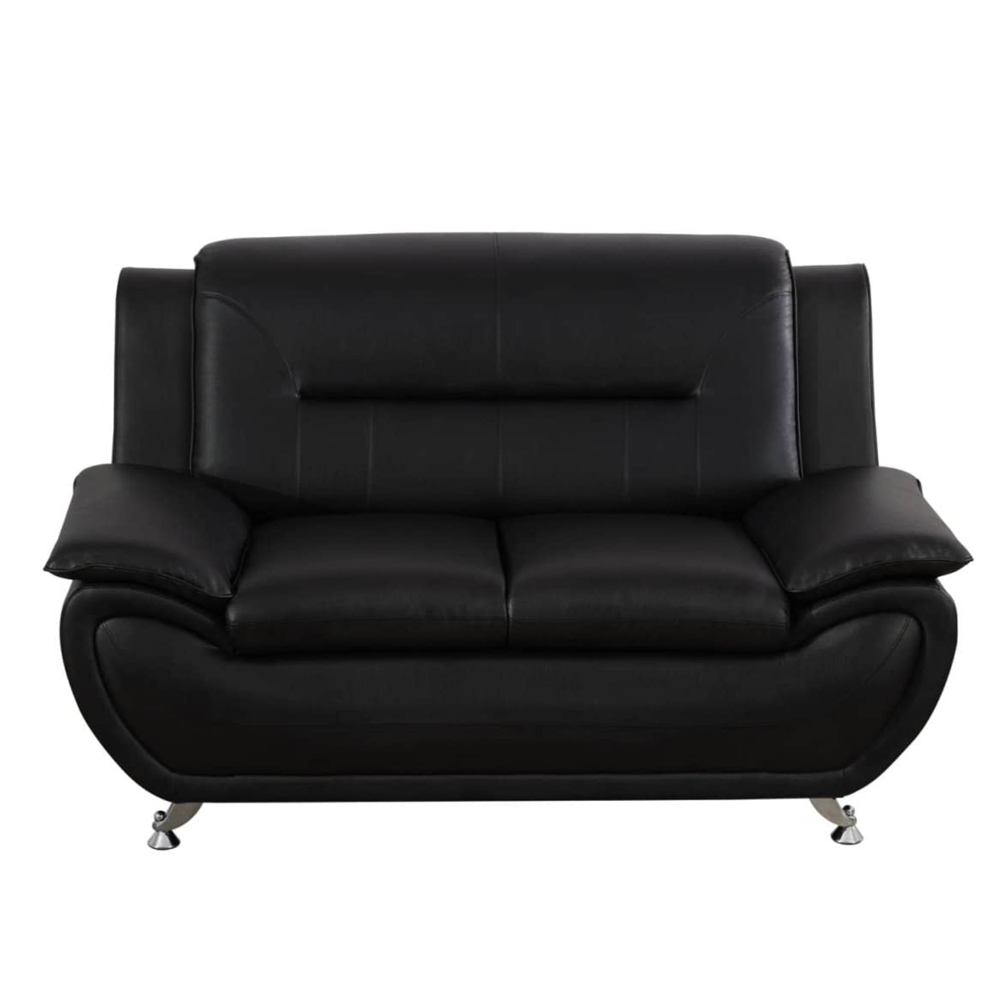 Trumanpick Leather Loveseat Chair, Modern Comfy Sofa Couch for Living Room, Bedroom, Black
