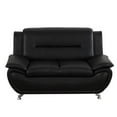 thumbnail image 5 of Trumanpick Leather Loveseat Chair, Modern Comfy Sofa Couch for Living Room, Bedroom, Black, 5 of 6