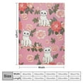 thumbnail image 4 of COMIO  Kawaii Cat Blanket | Sakura Cherry Blossoms Cute Anime Animal Repeating Pattern Throw Blanket | Pink White Pastel Japanese Soft Machine Washable Cover for Living Room Decor, 4 of 6