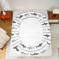 thumbnail image 4 of Manfei Simple Shark Fitted Sheet Queen, Abstract Stripe Bedding, Gray, 3-Piece, 1 Fitted Sheet and 2 Pillowcases, 4 of 6