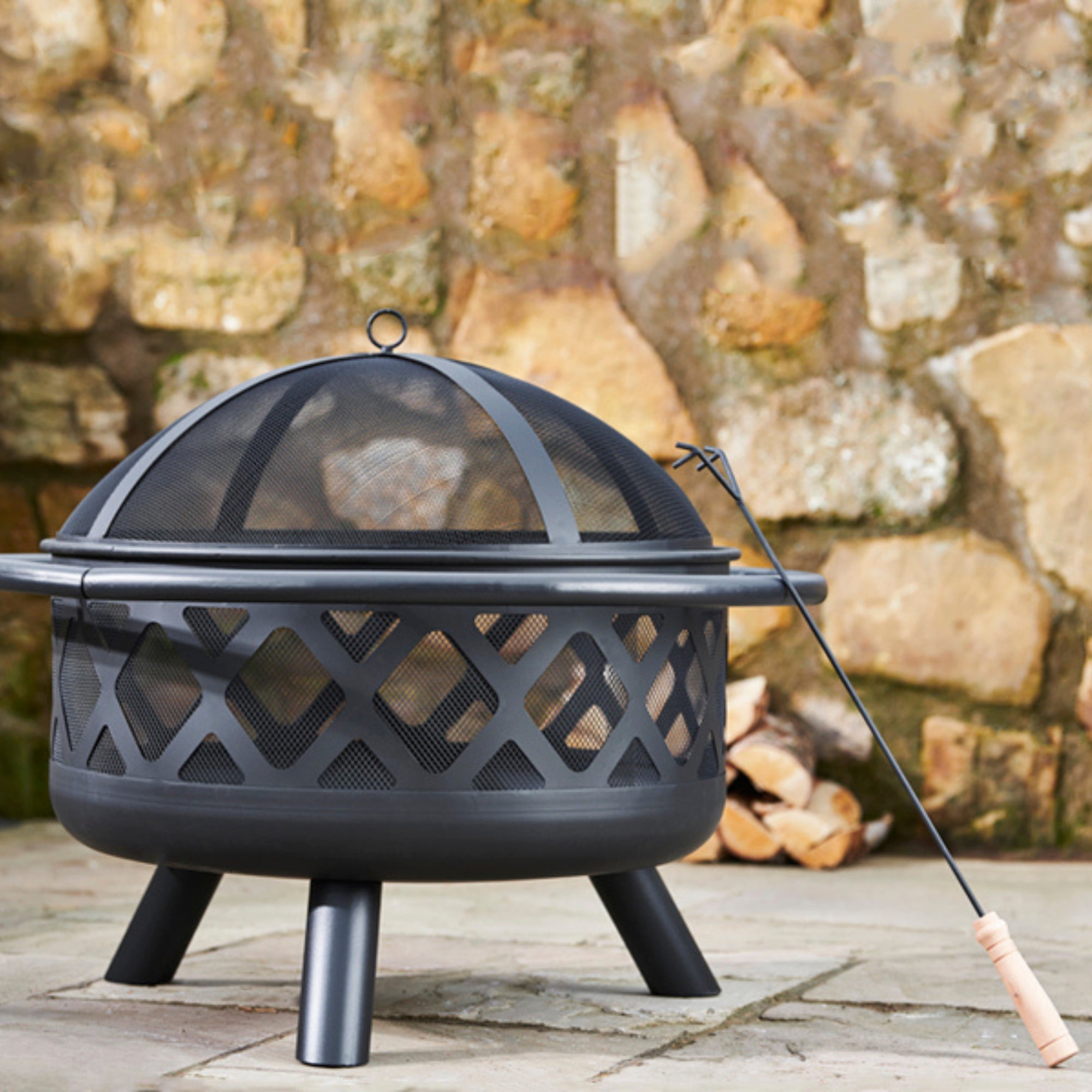 Teamson Home 30" Round Wood Burning Fire Pit