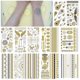 thumbnail image 1 of 12 Sheets Flash Gold Temporary Tattoo Kit Sticker Metallic Tattoo Stikers Fake Waterproof Glitter Tattoo Sticker, 1 of 5