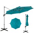 thumbnail image 1 of Costway Parasol de Patio Extérieur de 11 Pi, Parasol Rond Déporté avec Rotation à 360° Bleu, 1 of 10
