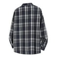 thumbnail image 3 of Men's Plaid Button Up Flannel Shirt Jacket with Pocket Long Sleeve Loose Casual Lapel Neck Shackets Outwear (2XL, Navy), 3 of 3