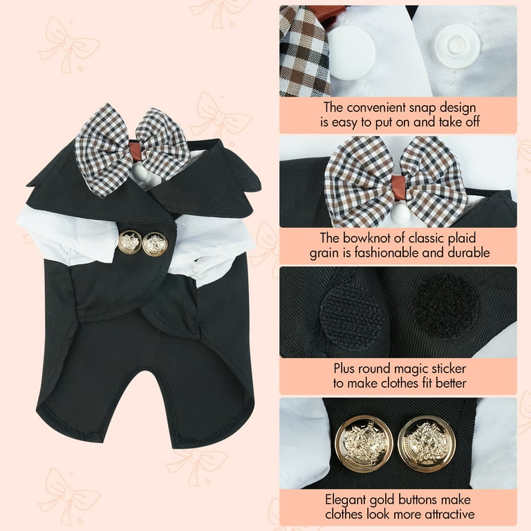 QBLEEV Dog Wedding Suit and Bow Tie Suit Dog Wedding Party