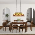 thumbnail image 3 of CHLOE Lighting ADIA Victorian Tiffany-Style Dark Bronze 3 Light Island Pendant 28" Wide, 3 of 4