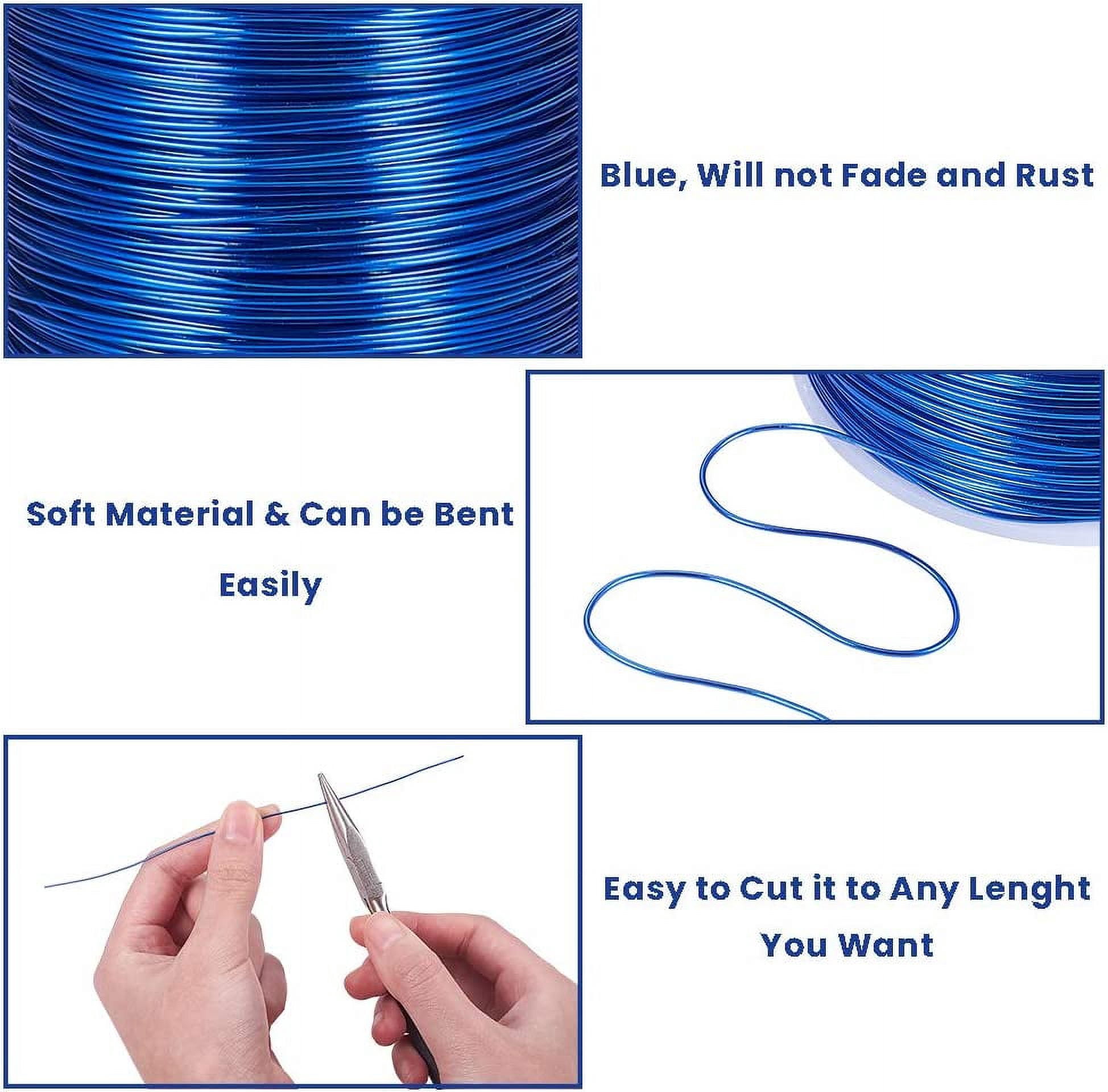 20 Gauge 770FT Aluminum Wire Anodized Jewelry Craft Making Beading Floral Colored Aluminum Craft Wire - Blue