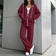 thumbnail image 6 of Chiccall Sweatsuits for Women 2 Piece Outfits Zip Up Hoodie Sweatshirt and Baggy Sweatpants Set Fall Long Sleeve Tracksuit, 6 of 10