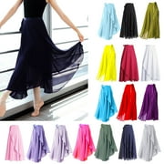 Dance Skirt with Adjustable Waist Tie Gymnastic Ballet Long Scarf Wrap Skirt