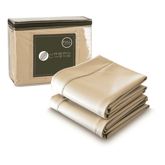 Urban Linens 4-Piece Full Bed Sheet Set, Beige Liso, Hypoallergenic