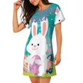 thumbnail image 2 of Disketp Happy easter para Camisón Corto de Manga Corta para Mujeres, Camisón Cómodo con Escote Redondo, Bonito y Confortable, 2 of 6