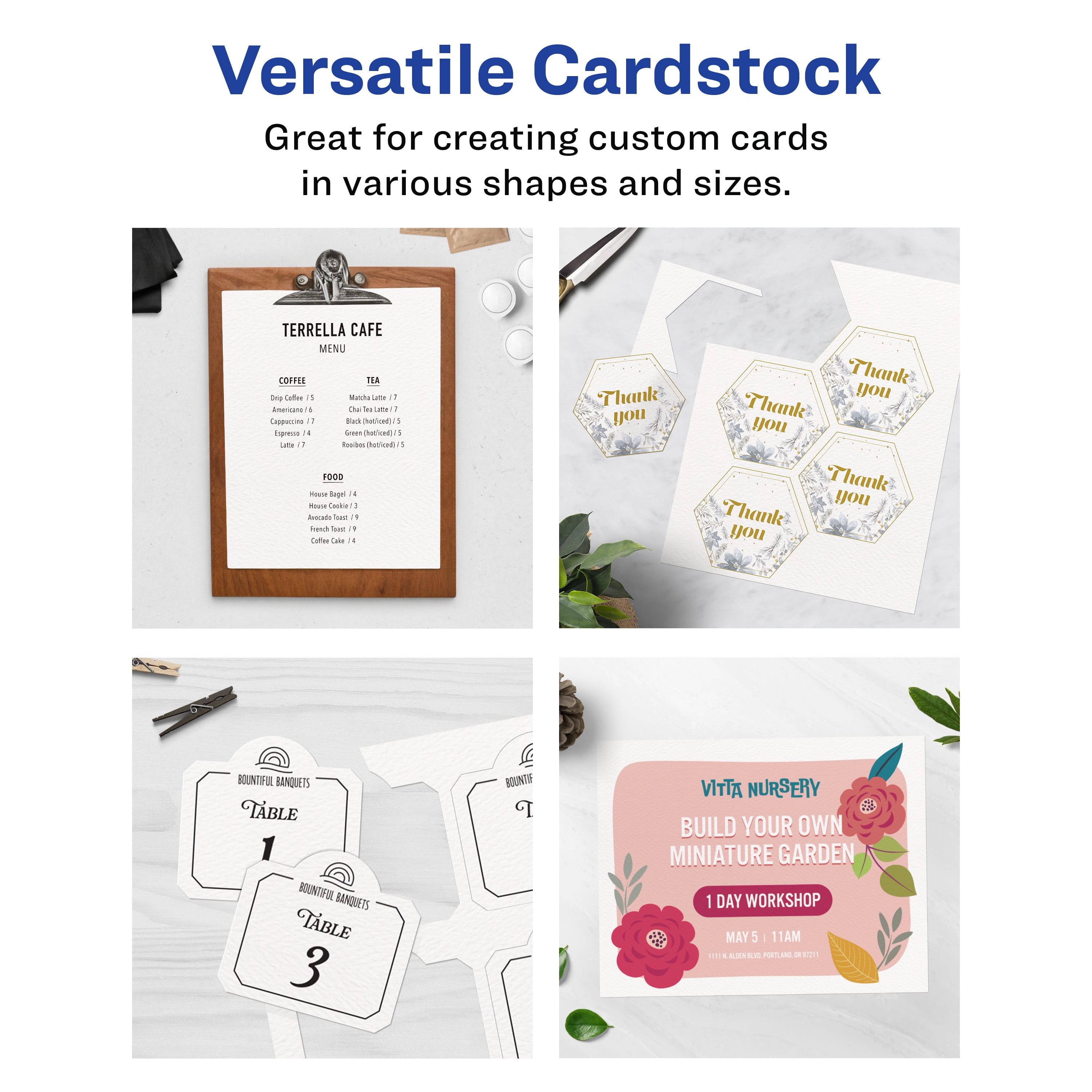 Avery Rectangle Cardstock Sheets, 8.5" x 11", Matte, 50 Total