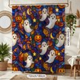 thumbnail image 2 of Halloween Shower Curtain, Glass Ghost Polyester Fabric Bathroom Decor Curtain, Machine Washable Waterproof, Halloween Holiday Gift for Women Men, 72 x 72 Inches, 2 of 7