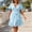 Sky Blue, variant on Elegant Ladies Dresses Vacation Dress Peplum Plus Size Dresses for Curvy Petticoat Mid-Length V-Neck Pink Short Sleeve Casual Summer Dresses for Women XL