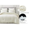 thumbnail image 6 of Chezmoi Collection Nora 3-Piece Ivory Ruffled Edge Trim Microfiber Comforter Set, Full Size, 6 of 8