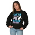 thumbnail image 5 of Cats Leave Paw Prints on Your Heart Women Crewneck Sweatshirt Brisco Brands M, 5 of 6
