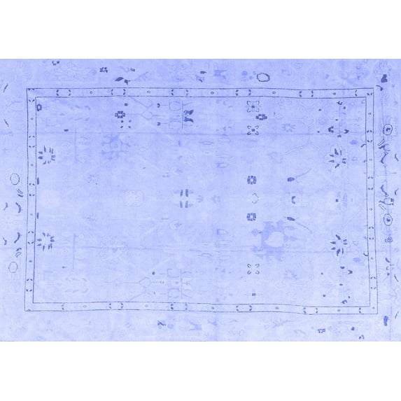 Ahgly Company Indoor Rectangle Oriental Blue Traditional Area Rugs, 2' x 4'