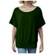 thumbnail image 3 of Camiseta oversize de mujer con mangas murciélago y manga corta - Poliéster, cuello redondo, liso/estampado floral, S-XXL para uso informal/de oficina, 3 of 4
