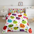 thumbnail image 2 of Castle Fairy Colorful Ladybird 3 Pieces Queen Comforter Set for Female Men,Cartoon Ladybug Ultra Soft Bedding Sets,Love Heart Print Bedding Comforter Set Breathable,Luxury Bedroom Decor,Reversible, 2 of 8