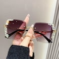 thumbnail image 5 of New diamond-studded frameless metal frame anti-UV sunglasses women's fashion personality photo sunshade sunglasses Europe and the United States UV400, 5 of 10