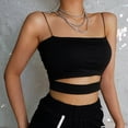 thumbnail image 2 of Seyurigaoka Women Sexy Black Sleeveless Camisole Summer Hollow Out Slim Vest, 2 of 5
