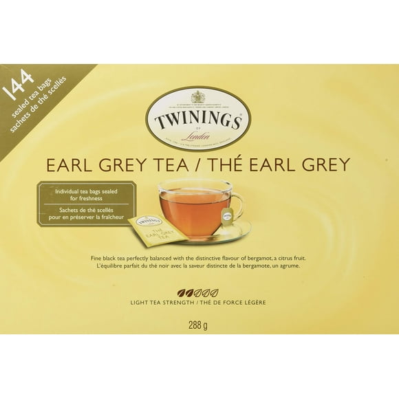 Twinings Sachets de Thé Earl Grey Scellés 144 Unités 288 g, 288 Grammes