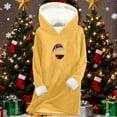 thumbnail image 4 of ShiShine Womens Sherpa Fleece Pullover Hoodie Christmas Wine Glass Santa Hat Glitter Print Long Hooded Top Winter Warm Loungewear, 4 of 6