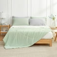 thumbnail image 2 of Cooling Comforter Queen Size, Cooling Blankets for Hot Sleepers and Night Sweats, Light Mint Green Cream Summer Comforter for Queen Size Bed, Breathable Soft Lightweight Silk, 2 of 7