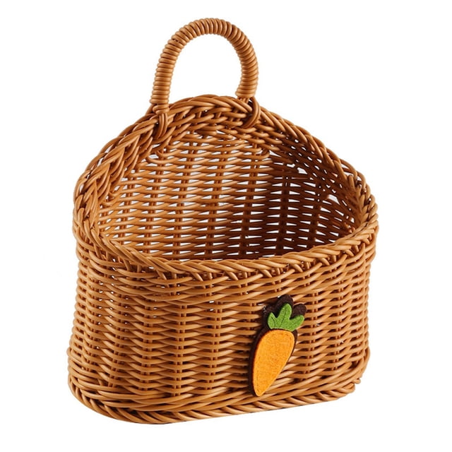 Cesta de almacenamiento decorativa organizadora de pared cesta de frutas colgante para marrón