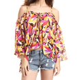 thumbnail image 1 of Mujeres Atractivas Blusa de Manga Corta de de Camisa Ocasional de Los Hombros Se Levantaron S Rojos Soledad tapas de las mujeres, 1 of 9