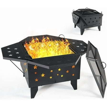 37" Steel Wood Burning Outdoor 3 in 1 Fire Pit