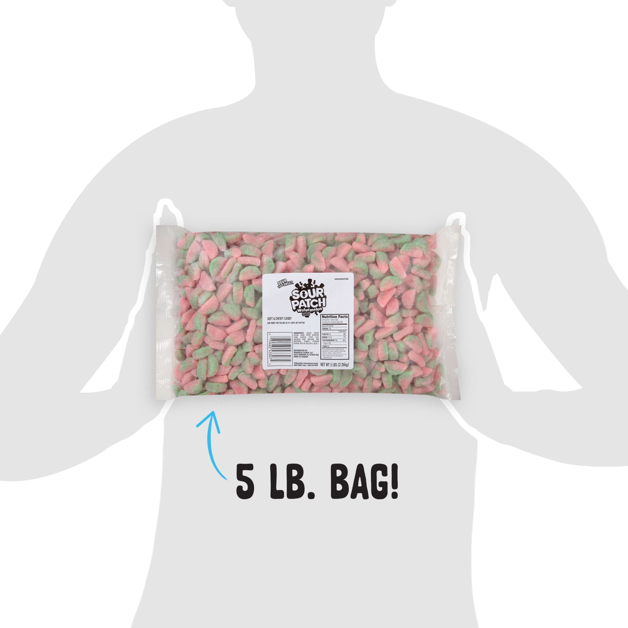 SOUR PATCH KIDS Watermelon Soft & Chewy Candy, Bulk Candy, 5 lb