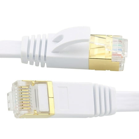 CableVantage Cat7 Network Ethernet LAN Patch Flat Cable Cord For PC PS4 Xbox Router Modem 150Ft White price history on PriceWatchPro