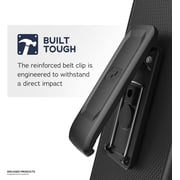 Encased Slimline Designed for Google Pixel 6 Pro Belt Clip Case with Kickstand (2021) Ultra Thin Case with Holster (Black)